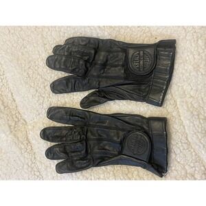 Vintage Harley Davidson Women's Black Leather Gloves Large